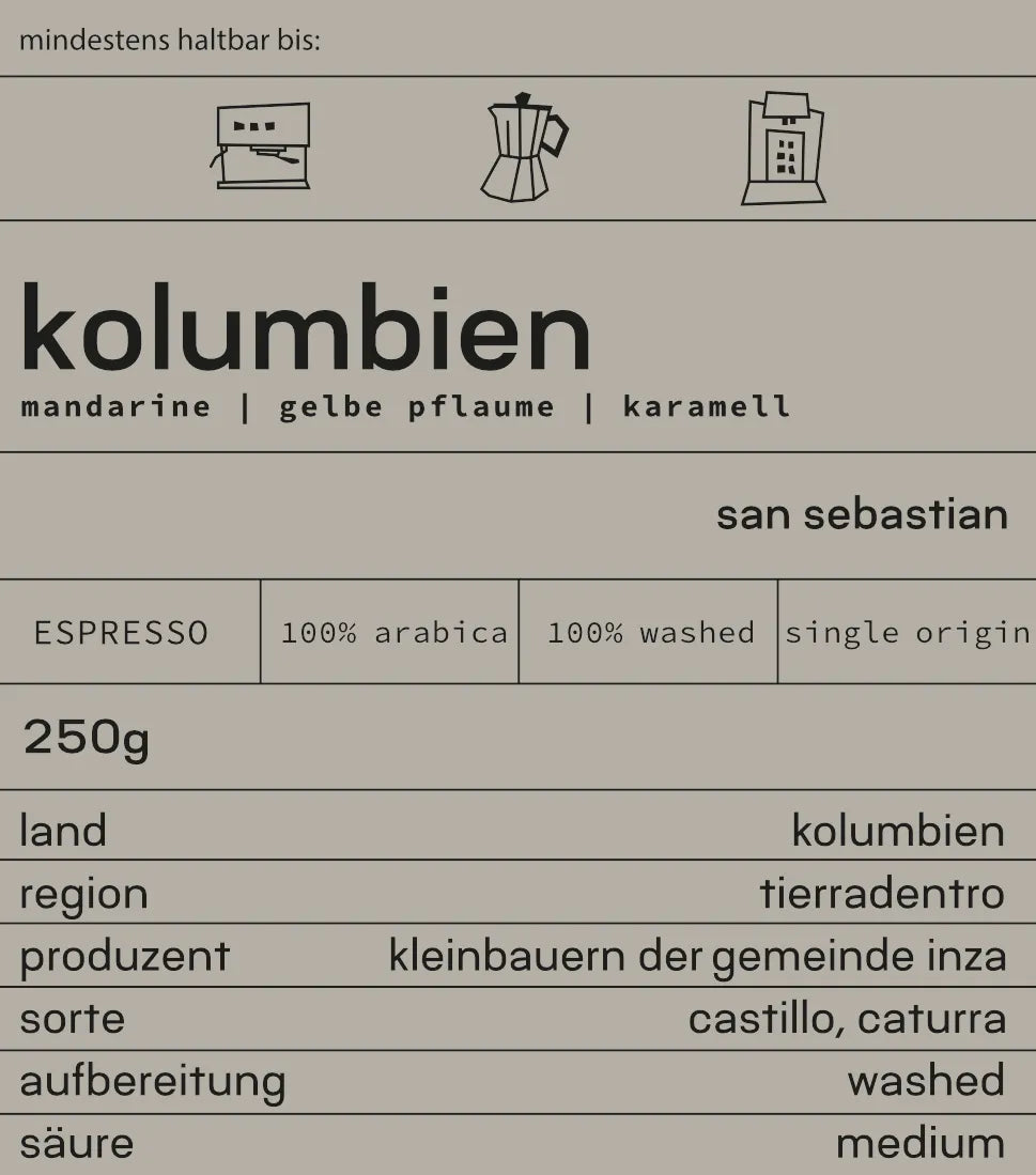 Kolumbien San Sebastian - Espresso