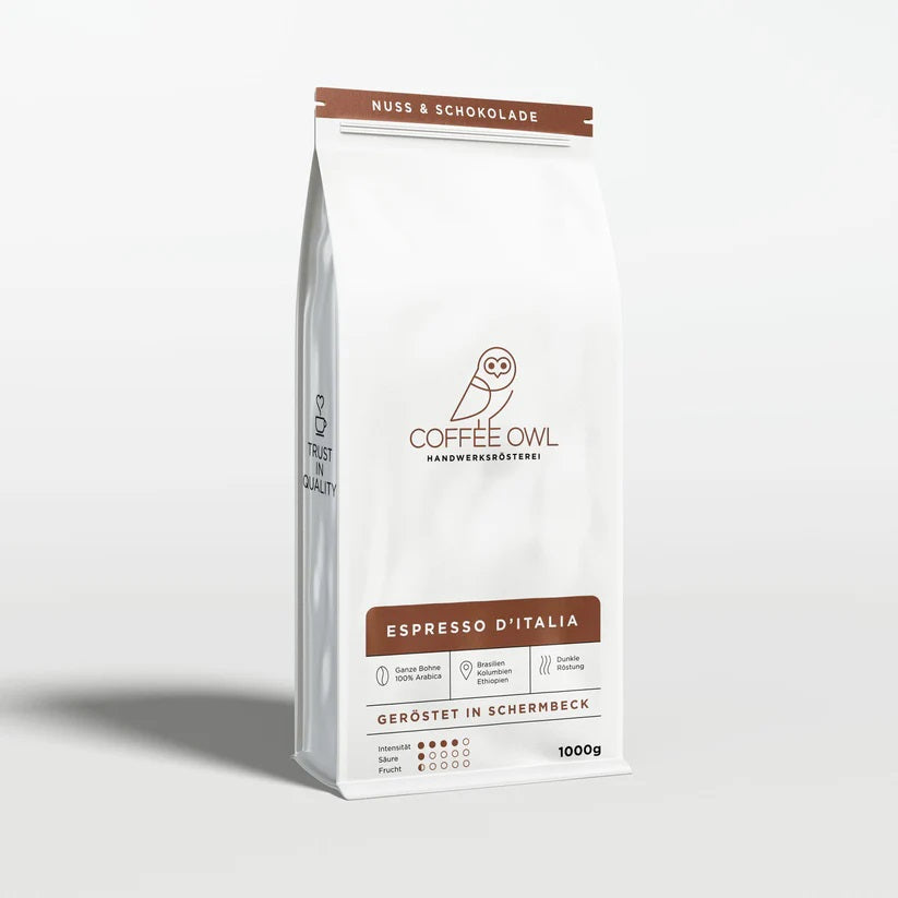 1000g ESPRESSO D'ITALIA - 100% ARABICA KAFFEEBOHNEN BLEND - COFFEE OWL