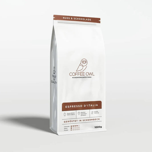 1000g ESPRESSO D'ITALIA - 100% ARABICA KAFFEEBOHNEN BLEND - COFFEE OWL