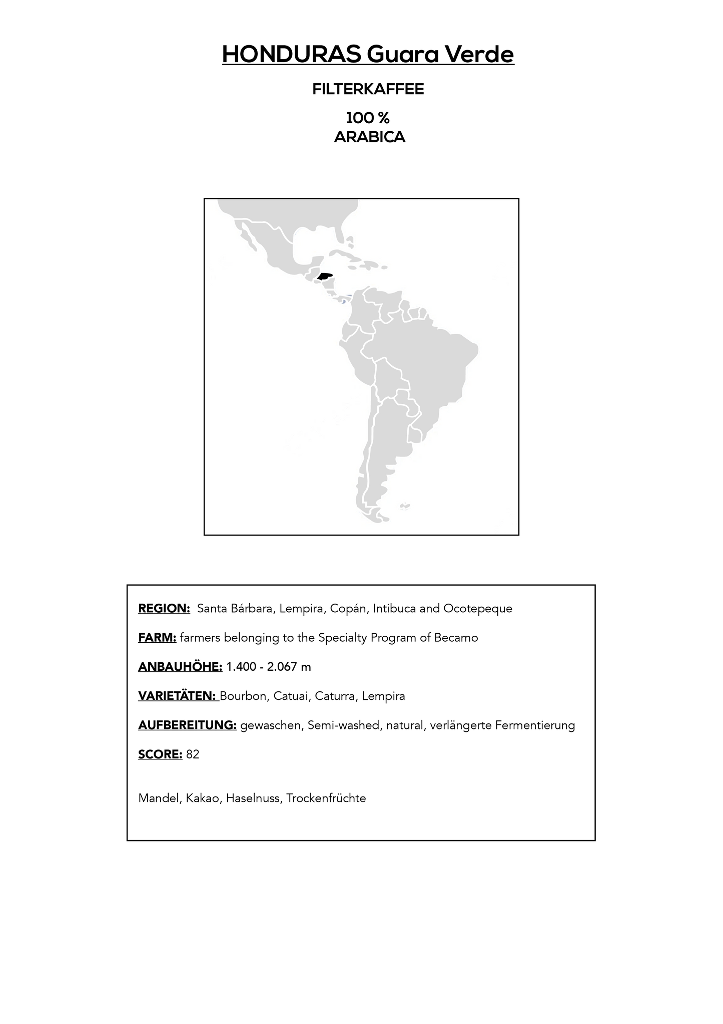 Filterkaffee Honduras