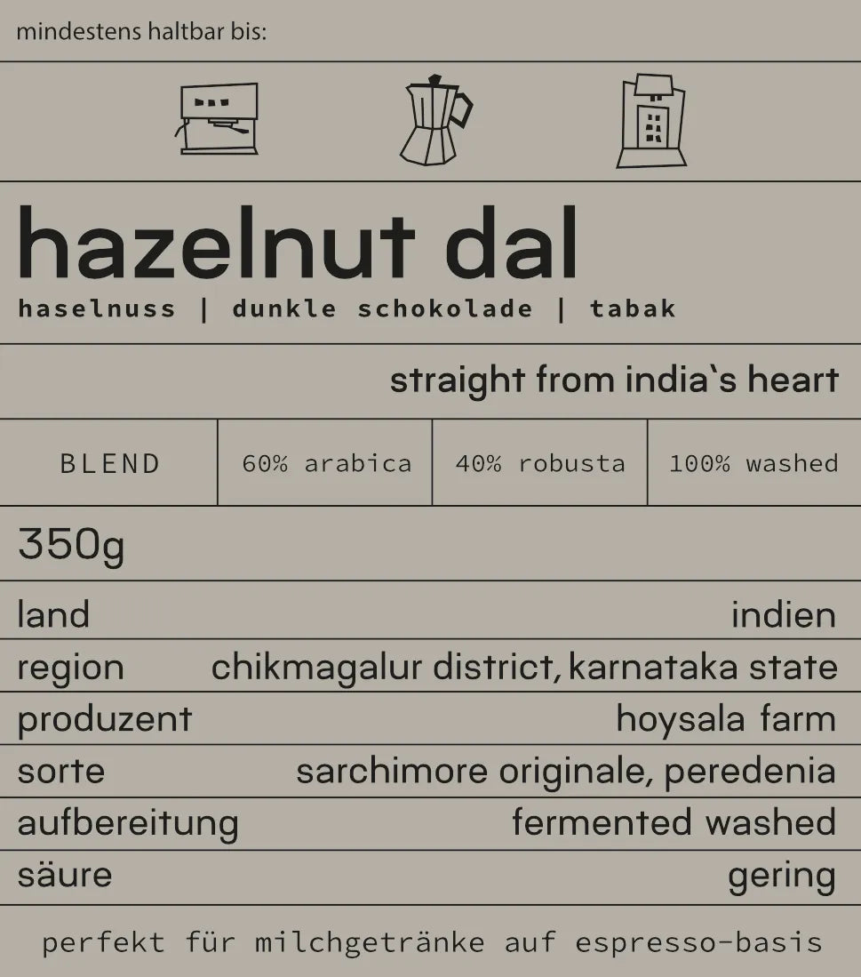 Hazelnut Dal - Espresso