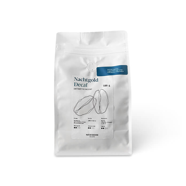 Nachtgold Decaf Bio Speciality entkoffeinierte Kaffeebohnen